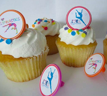 gymnastics party cupcake toppers
