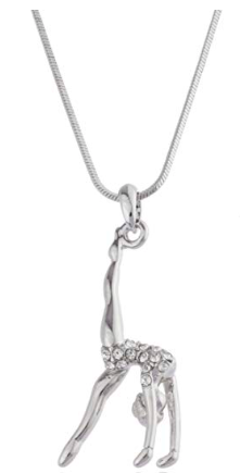Flipping Gymnast silver necklace 16 inch chain is a great gift for your gymnast.