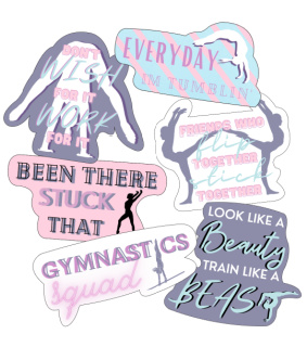 gymnastics quote sticker bundle