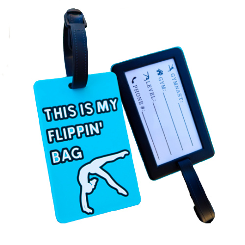 personalized gymnast on beam bag tag gymnastics