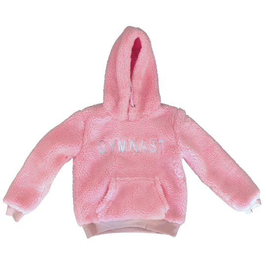 pink gymnast fluffy hoodie