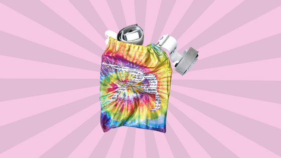 holographic tie dye grip bag