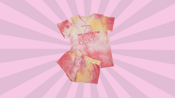 summer tie dye shorts set