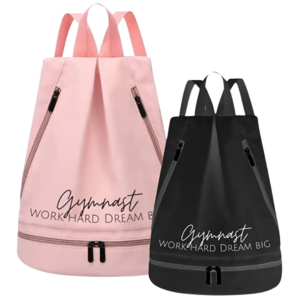 work hard dream big gymnastics backpack