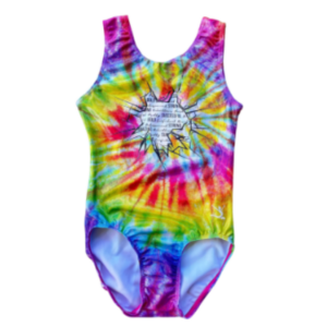 holographic tie dye burst leotard