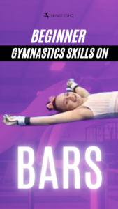 Beginner gymnastics skills on bars 